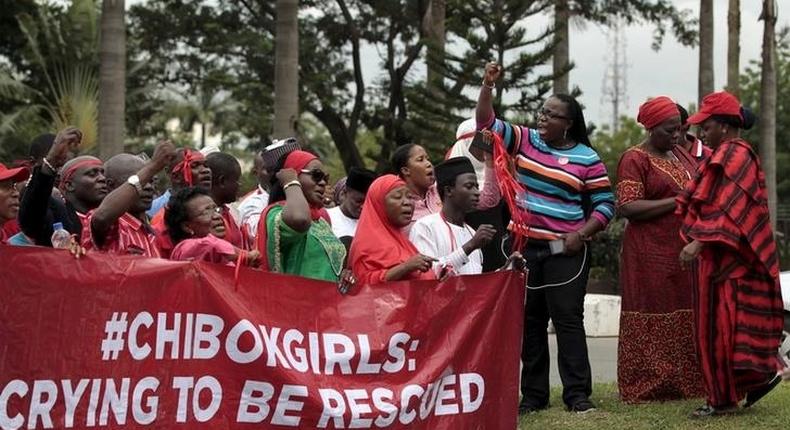 Bring Back Our Girls (BBOG) campaigners take part in a protest procession marking the 500th day since the abduction of girls in Chibok, along a road in Abuja August 27, 2015.     REUTERS/Afolabi Sotunde