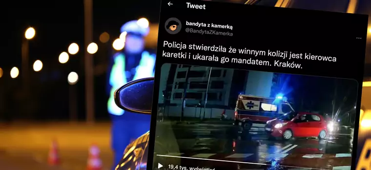 Kierowca ambulansu dostał wysoki mandat. Uderzył w auto osobowe [WIDEO]