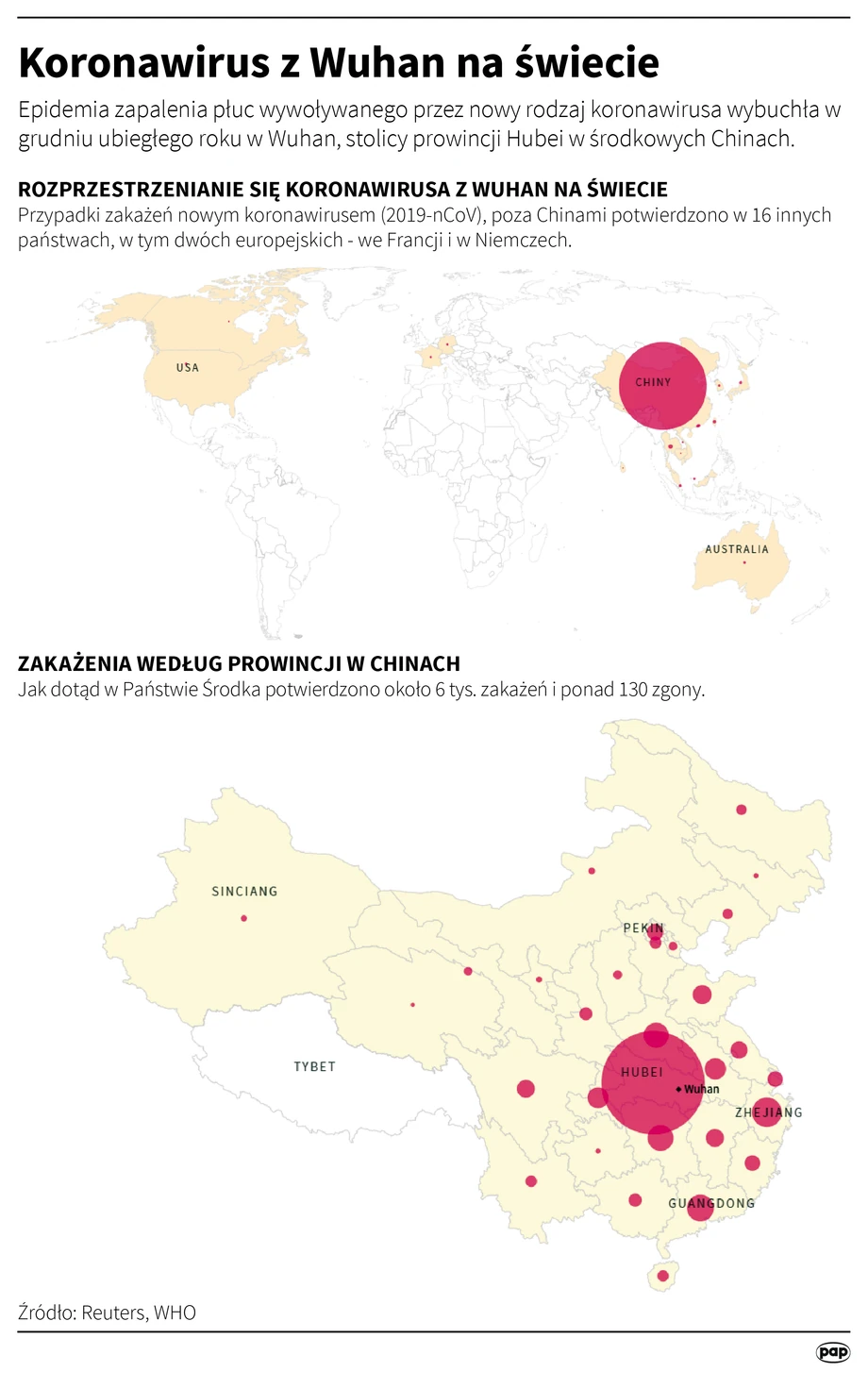 Nowy koronawirus (2019-nCoV) prawdopodobnie pojawił się pod koniec 2019 r. na targu owoców morza w Wuhan