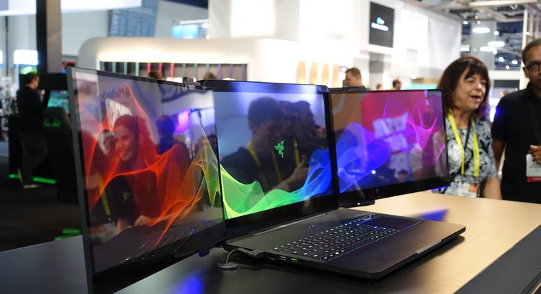 Razer's Project Valerie, a concept for a three-screen Windows laptop.