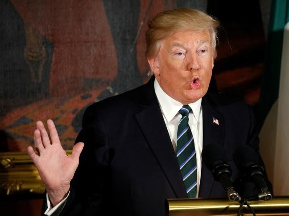 President Donald Trump at the annual Friends of Ireland St. Patrick’s Day lunch in Washington.