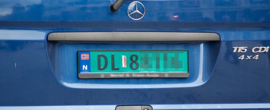 Zielone tablice rejestracyjne w Norwegii zarezerwowane są dla samochodów dostawczych