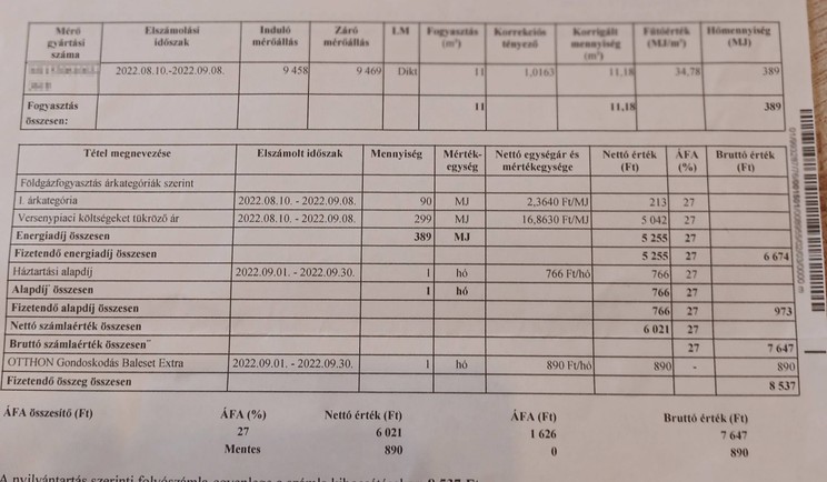A 11 köbméter, nagyrészt emelt áron