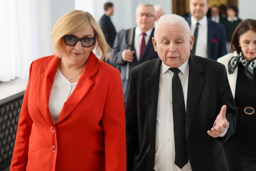 Jarosław Kaczyński i Barbara Bartuś