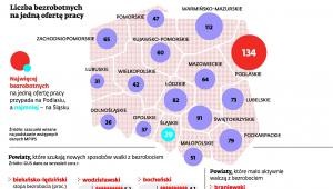 Liczba bezrobotnych na jedną ofertę pracy