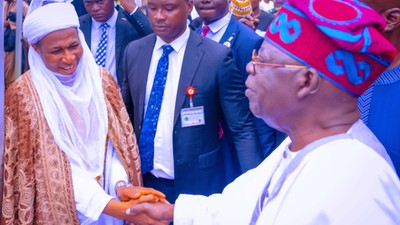 President Bola Tinubu attends The Eid prayer, led by Sheikh Sulaiman Oluwatoyin Abu-Nolah, the Chief Imam of Lagos State [Presidency]