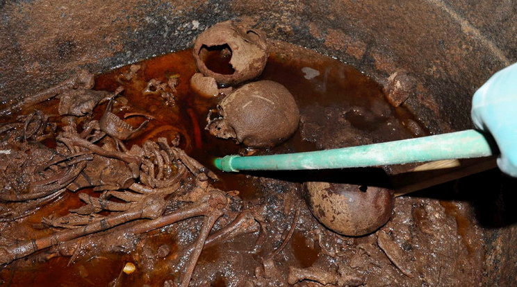 A sírba rejtett maradványok zavaros vörös löttyben úsztak, ezt hiszik a petíciót aláírók az élet elixírjének /Fotó:MTI-EPA