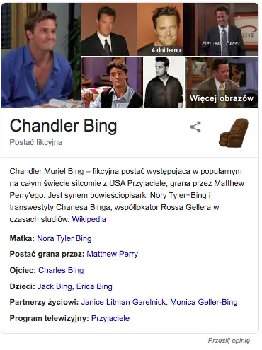 Chandler Bing Przyjaciele - fot. zrzut ekranu Google