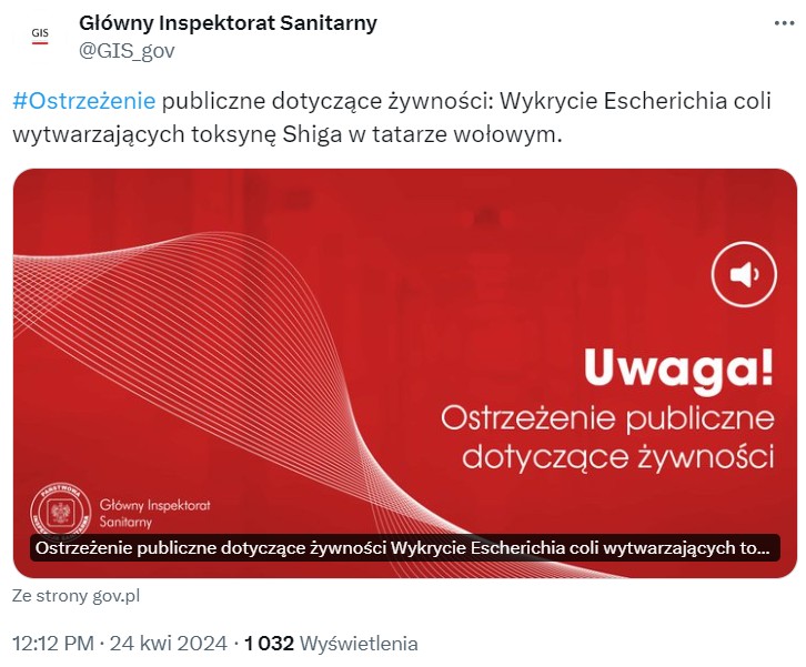 Główny Inspektorat Sanitarny ostrzega