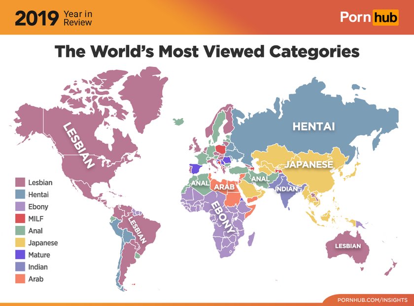 Pornhub - najczęściej wyszukiwane kategorie w Polsce i na świecie (2019)