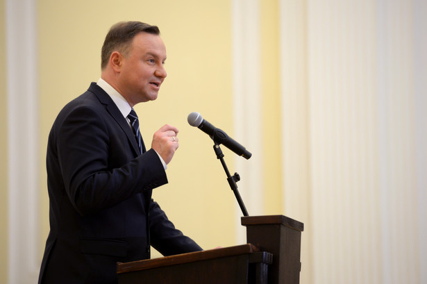 Prezydent RP Andrzej Duda podczas konferencji pt. Nowoczesny przemysł obronny RP zasadniczym segmentem systemu bezpieczeństwa państwa