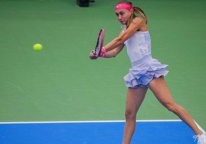 Aleksandra Krunić na turniru u Vuhanu, oktobar 2025. godine | Foto: Getty Images