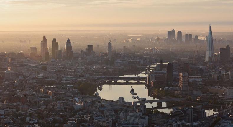 An aerial view of London