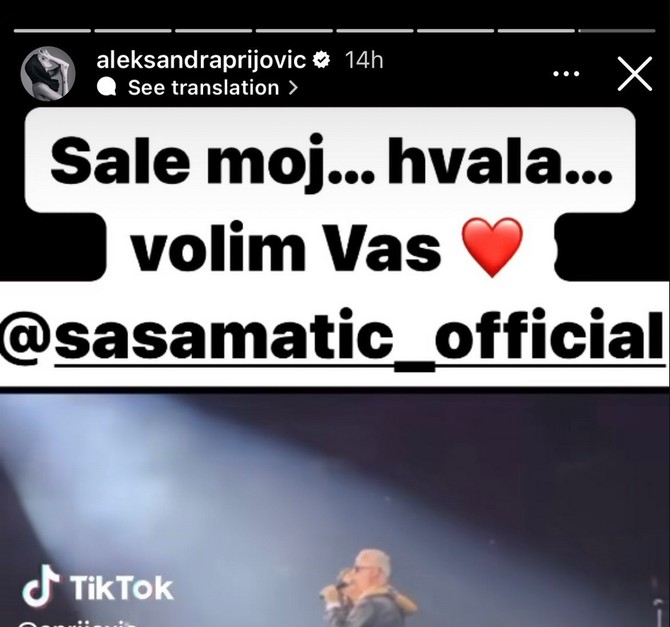 Aleksandra Prijović persira i Saši Matiću
