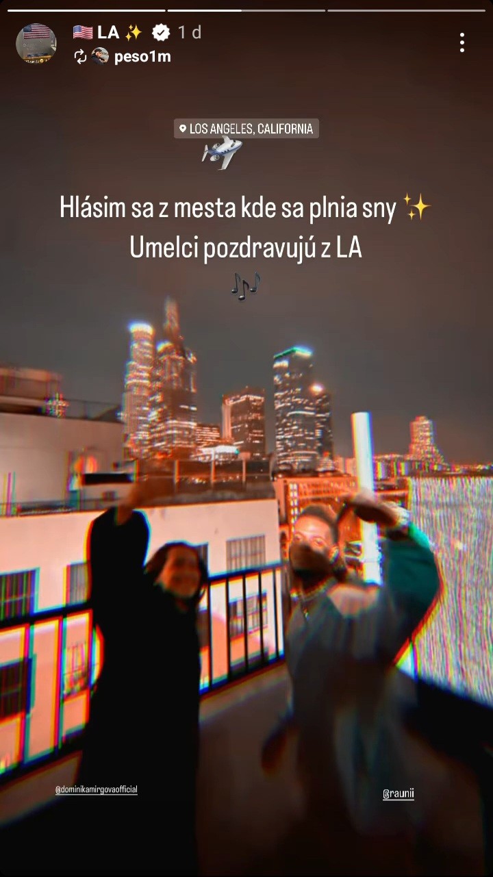 Dominika Mirgová na dovolenke v LA.
