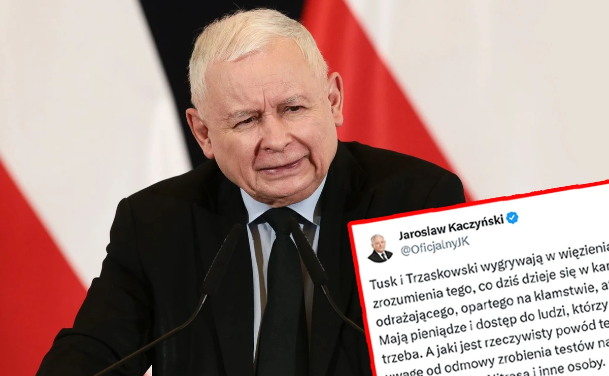 Kaczyński tweetem uderza w Trzaskowskiego