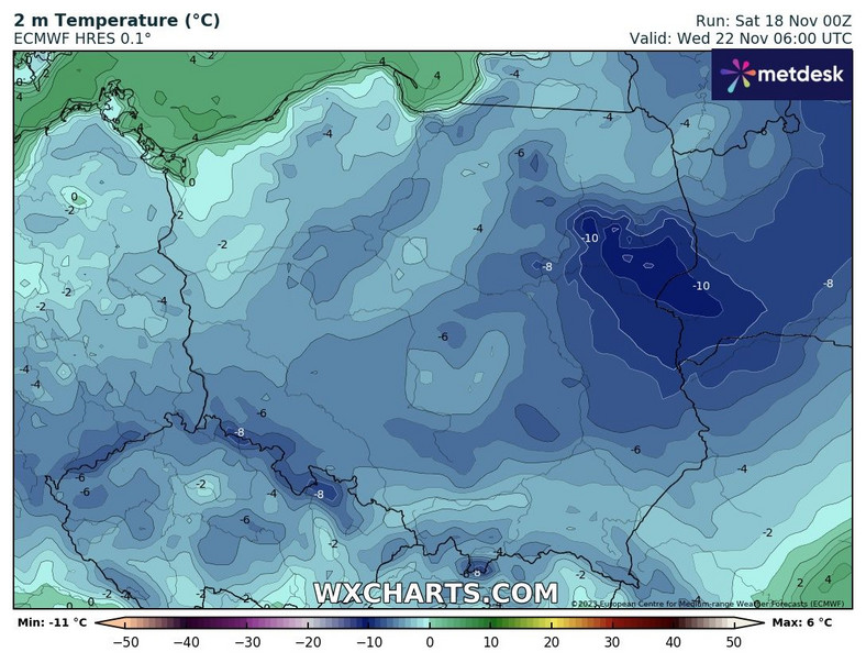 Nocami temperatury mogą spadać poniżej -10 st. C