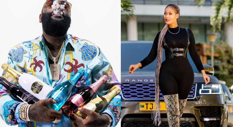 Rick Ross and Hamisa Mobetto. Rapper Rick Ross raises eyebrows with Comments on Hamisa Mobetto’s Photos (Screenshots)