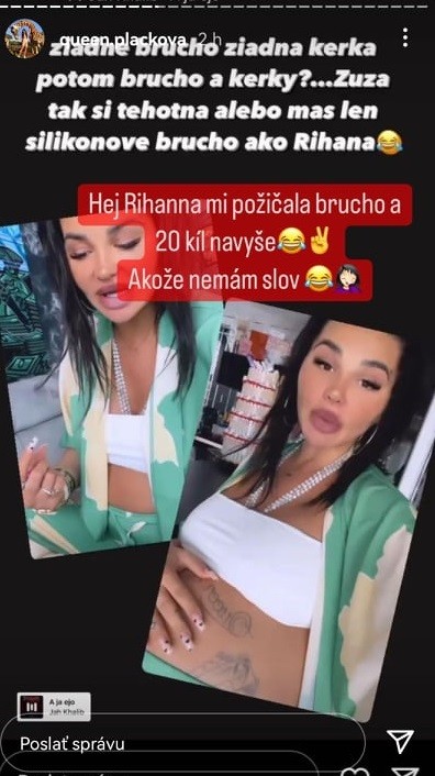 Influencerka reagovala na špekulácie o svojom tehotenstve. 