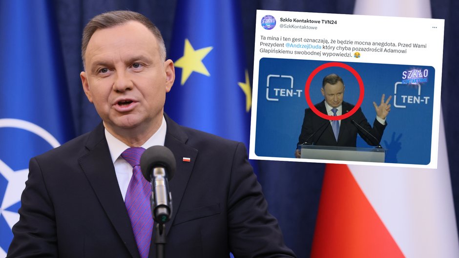 Nagranie z Andrzejem Dudą hitem sieci (fot. screen: Twitter//SzkKontaktowe)