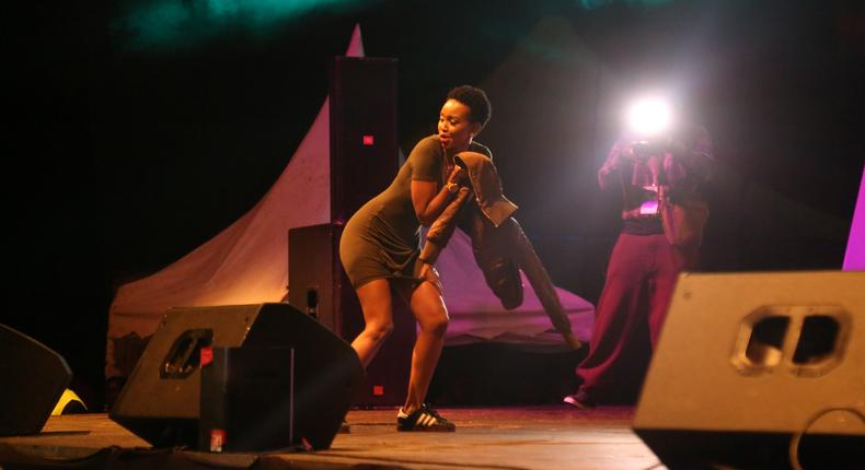 Huddah Monroe at Barbecue Live Concert