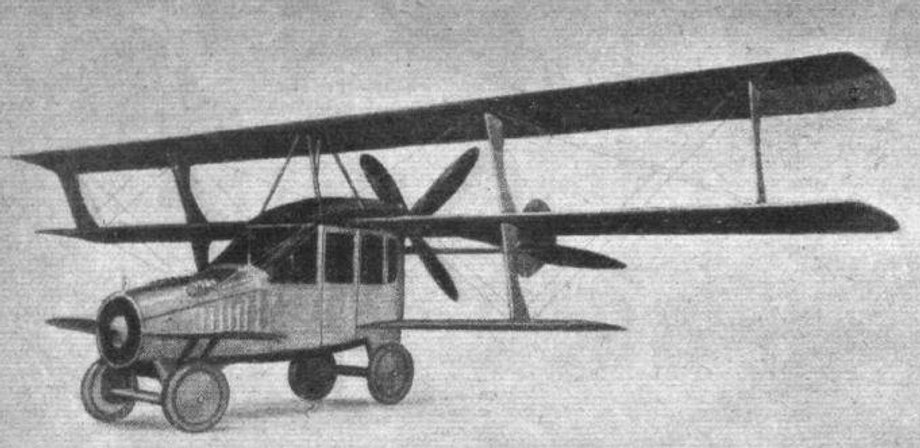 Curtiss Autoplane - uznany za pierwsze w historii podejście do stworzenia latającego samochodu... lub jeżdzącego samochodu