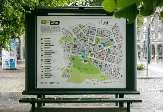 W Krakowie stanęły mapy zero waste. A na niej punkty usługowe promujące bezodpadowy styl życia