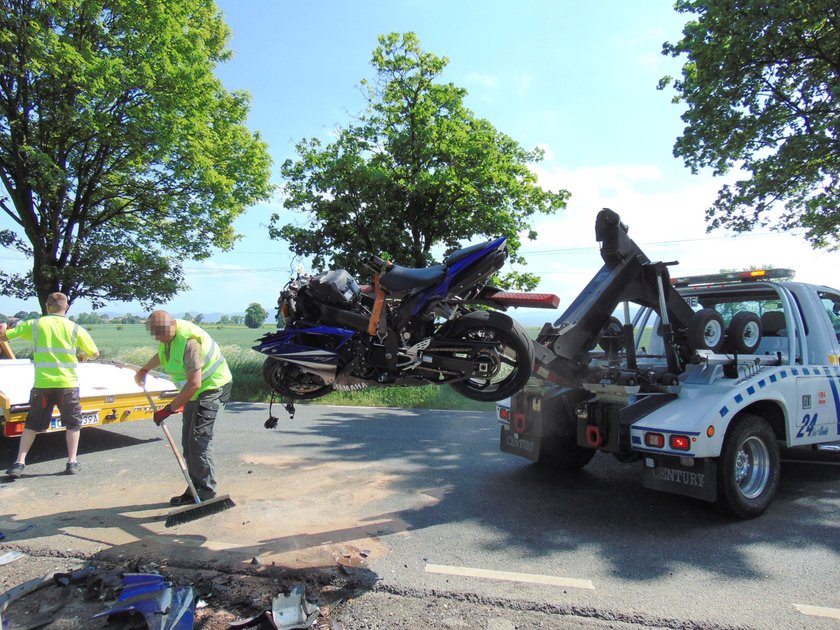 Wypadek motocyklisty Stary Paczków