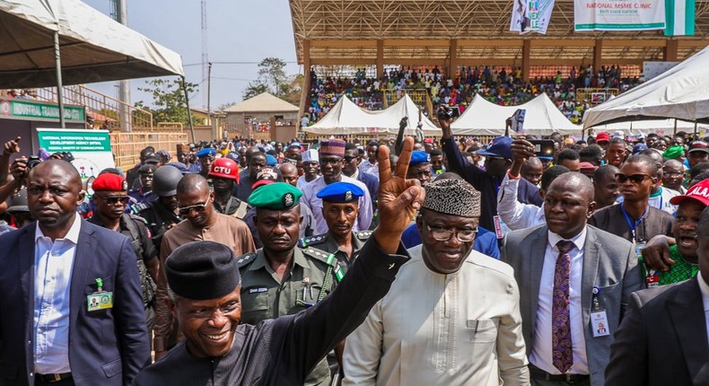 Vice President Yemi Osinbajo and Ekiti state Governor Kayode Fayemi 