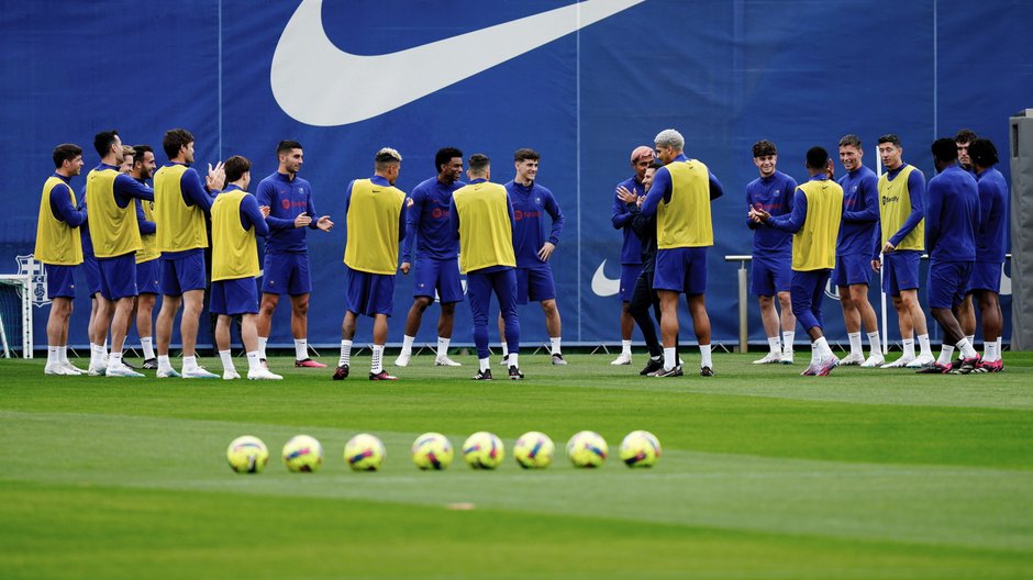 Trening zawodników FC Barcelony