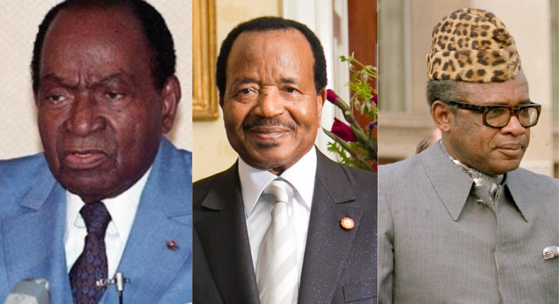 Félix Houphouët Boigny, Paul Biya et Mobutu
