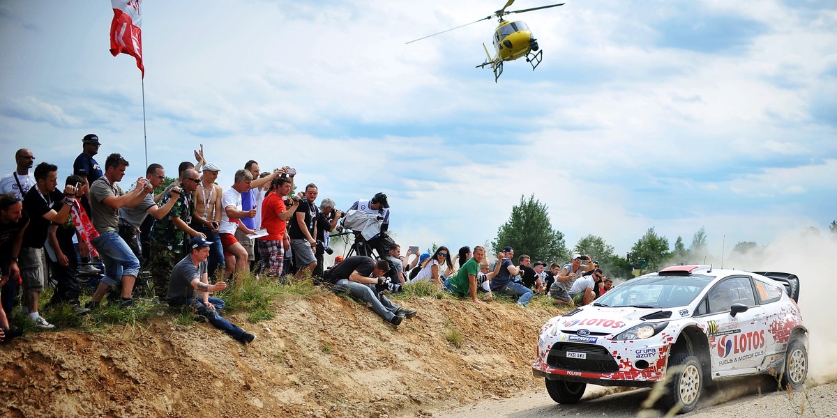 Kubica urwał koło w rajdzie Polski