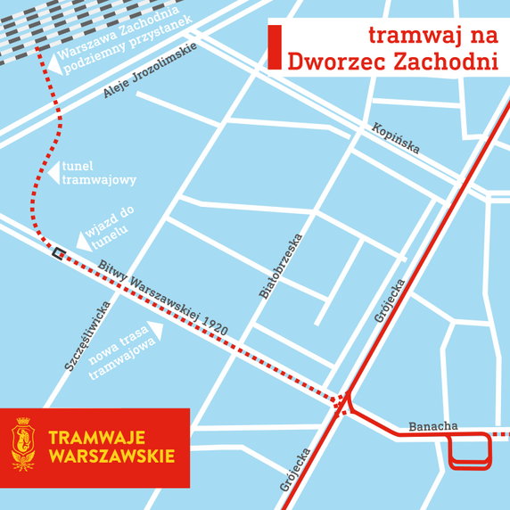 Tramwaj na Dworzec Zachodni