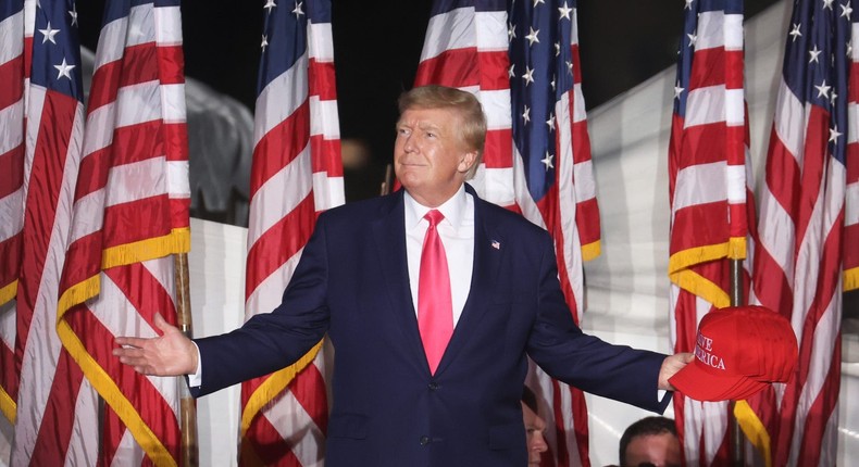 Former President Donald Trump at a rally in Waukesha, WI on August 5, 2022.