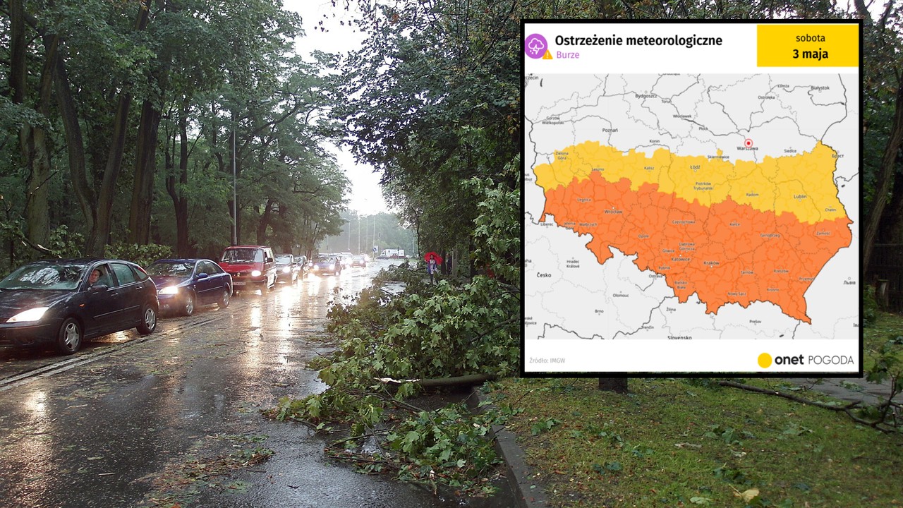IMGW wydaje pomarańczowy alert. Pas burz z wichurami i gradem powstanie nad Polską