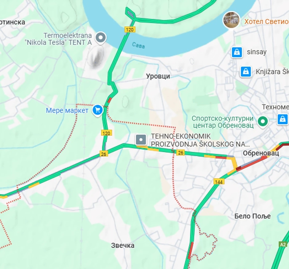 Mapa gde se nekada nalazilo selo Breska