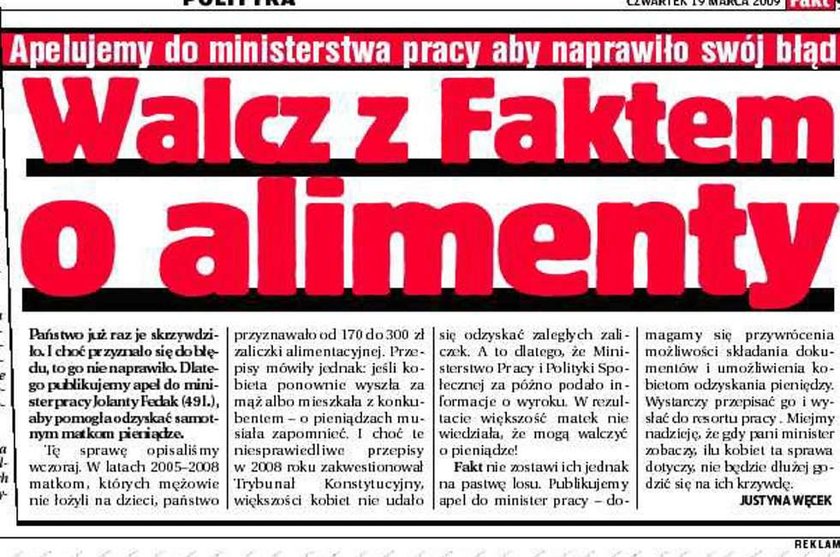 Walcz o zaległe alimenty