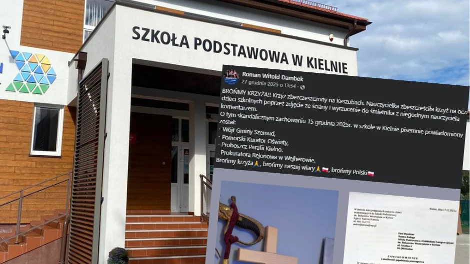Burza w Kielnie. Nauczycielka miała zdjąć krzyż i wyrzucić go do kosza -  Informacje