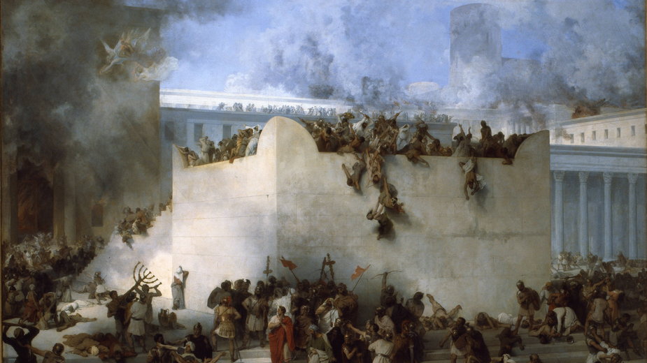 Zniszczenie Świątyni Jerozolimskiej, obraz Francesco Hayeza.