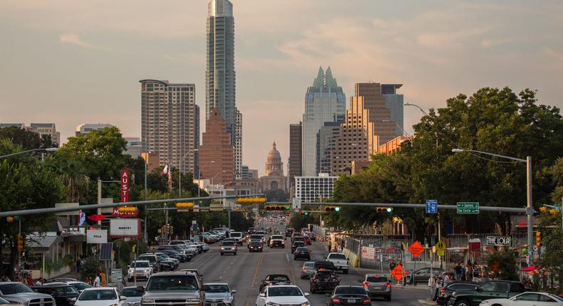 Austin ranked highly for percentage of remote workers.Evan Semones - cosmophotography/Getty Images