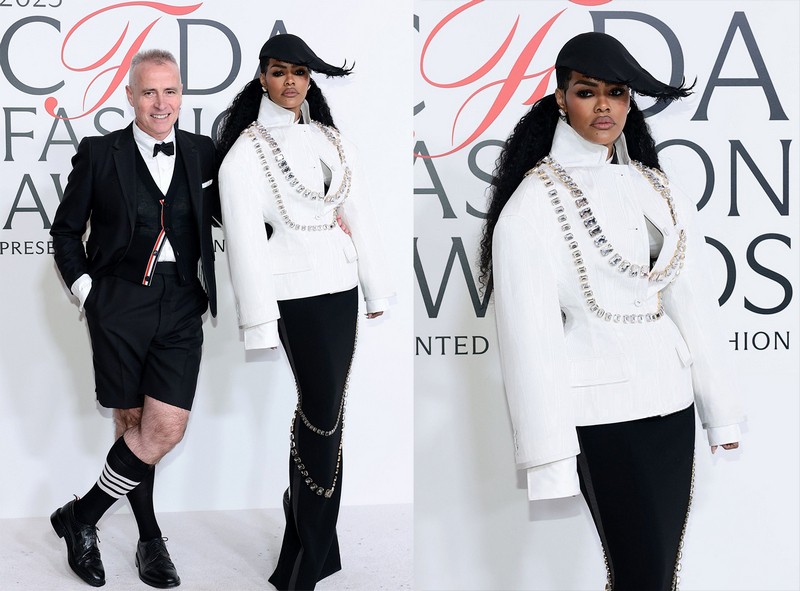 Teyana Taylor a dizajnér značky Thom Browne.