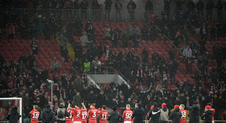 Spartak Moscow celebrate their victory over Napoli Creator: Natalia KOLESNIKOVA