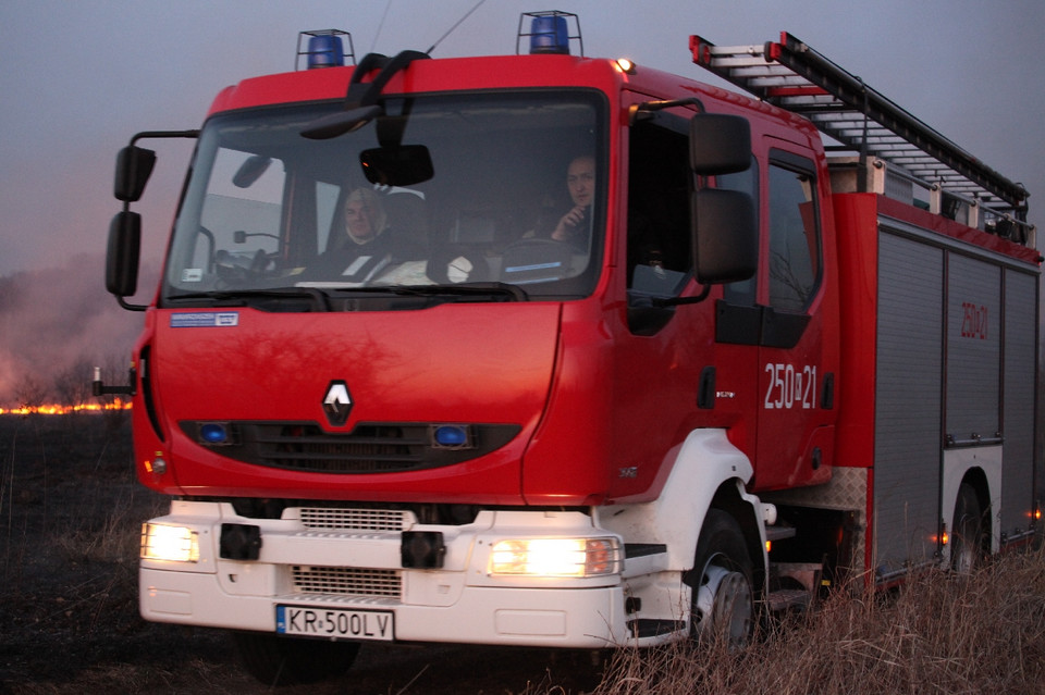 Pożar traw na krakowskim Ruczaju, Fot. Łukasz Boroń/Daj znać!