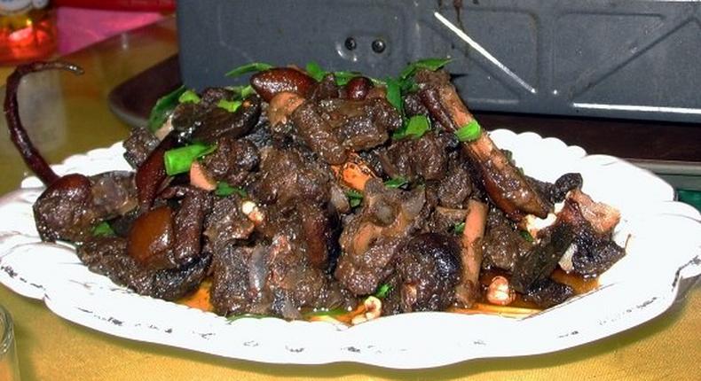 A plate of dog meat