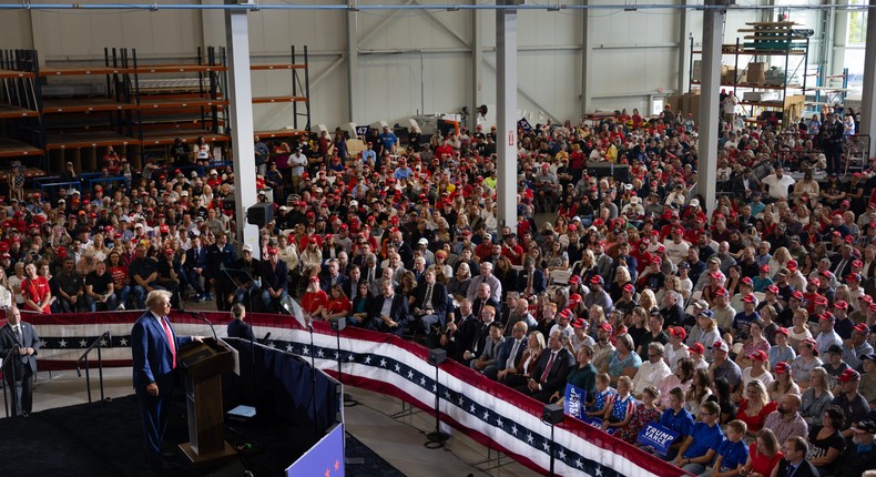 A slice of voters backing former President Donald Trump are also planning to support Democratic Senate candidates.Scott Olson/Getty Images