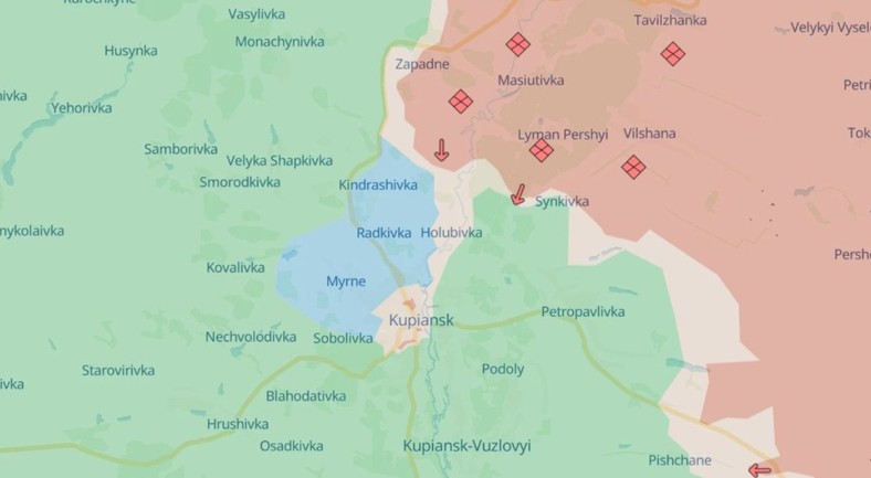 Sytuacja wokół Kupiańska wg. Deep State UA