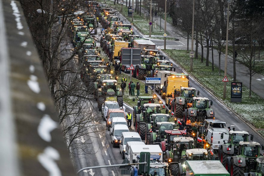 Ogólnokrajowe protesty rolników w Erfurcie