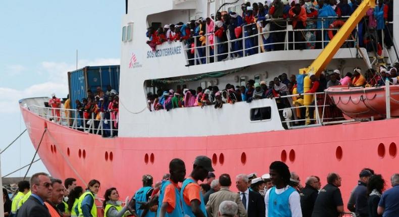 Almost 100,000 people have crossed from Libya to Italy in 2017 alone, but over 2,000 have died during the passage, creating a need for rescue ships (pictured in May 2017) and prompting Rome to ask the EU for help, which the EU has agreed to provide
