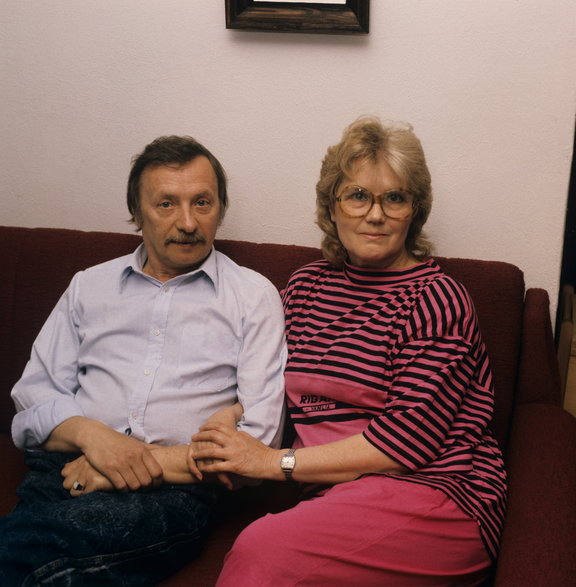 Wojciech Pokora z żoną Hanną w 1987 r.