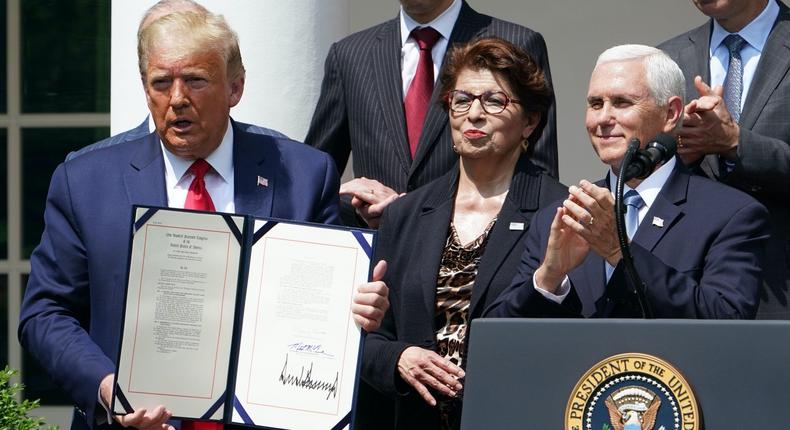 President Donald Trump PPP bill signing